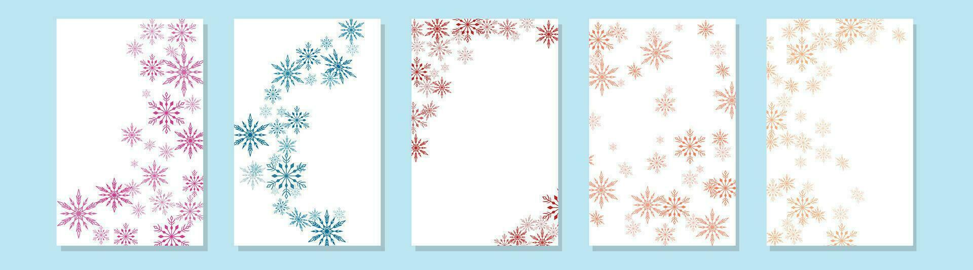 conjunto de invierno antecedentes. invierno antecedentes con copos de nieve. vector