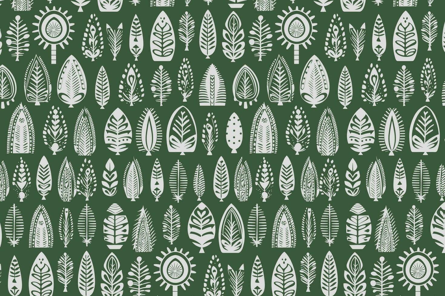 Green and White Leaf Pattern Background vector