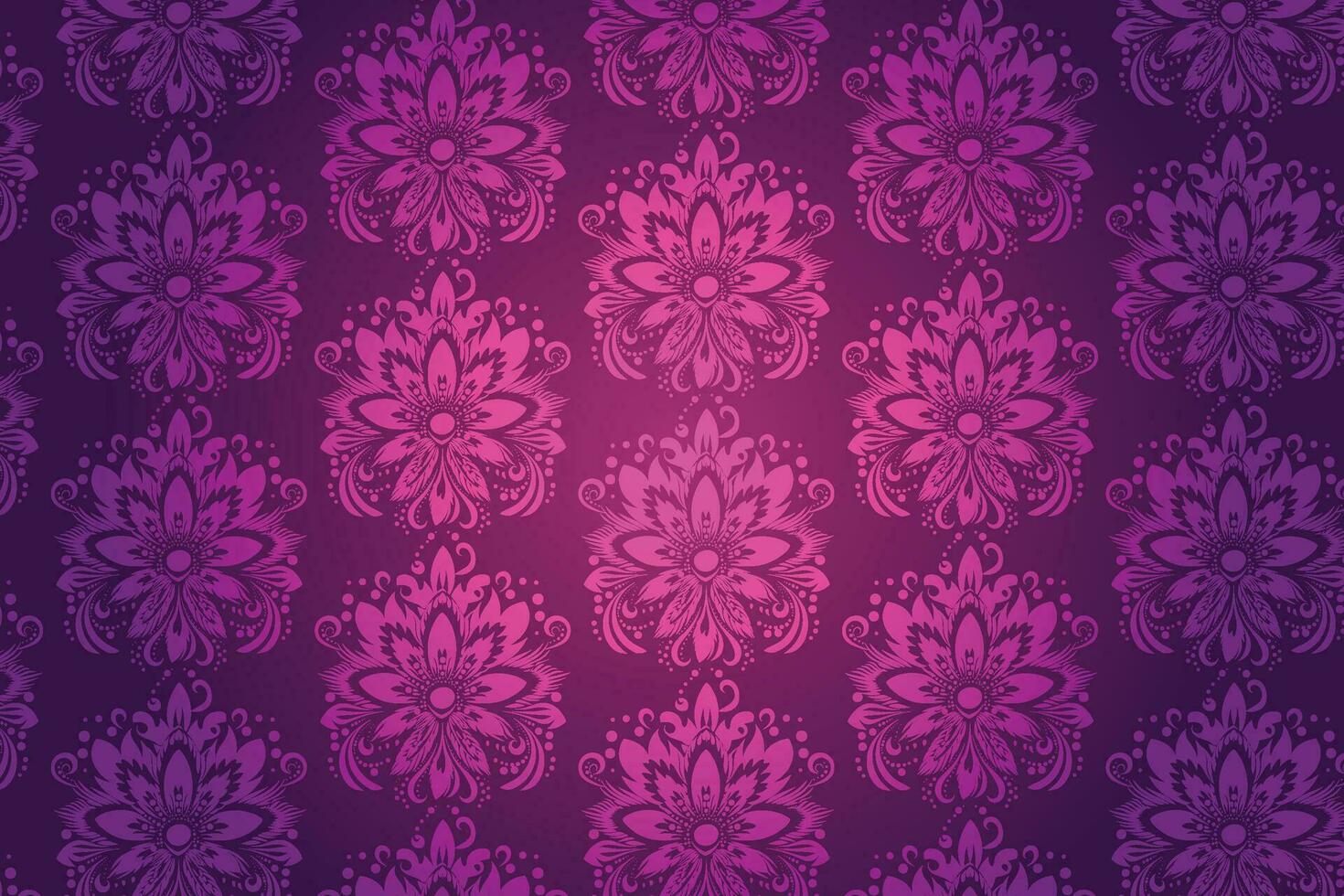 Pink Floral Pattern on purple background vector
