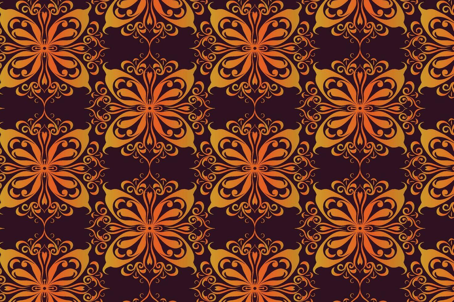 Orange Floral Pattern, A Seamless and Symmetrical Design vector