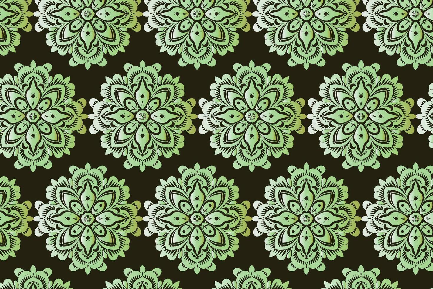 Green Flower and White Leaves, A Beautiful Floral Pattern vector