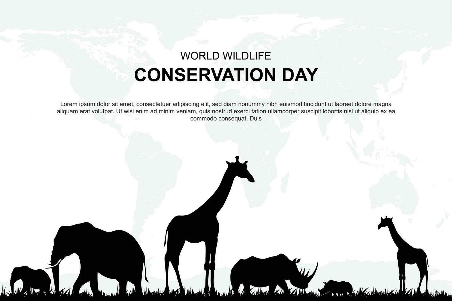 World Wildlife Conservation Day background. vector