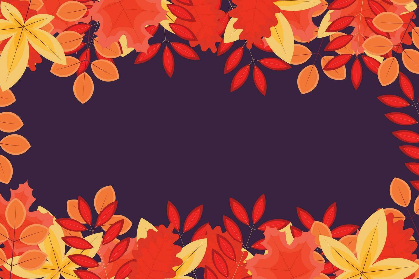 Autumn background with flat leaves. Vector. vector