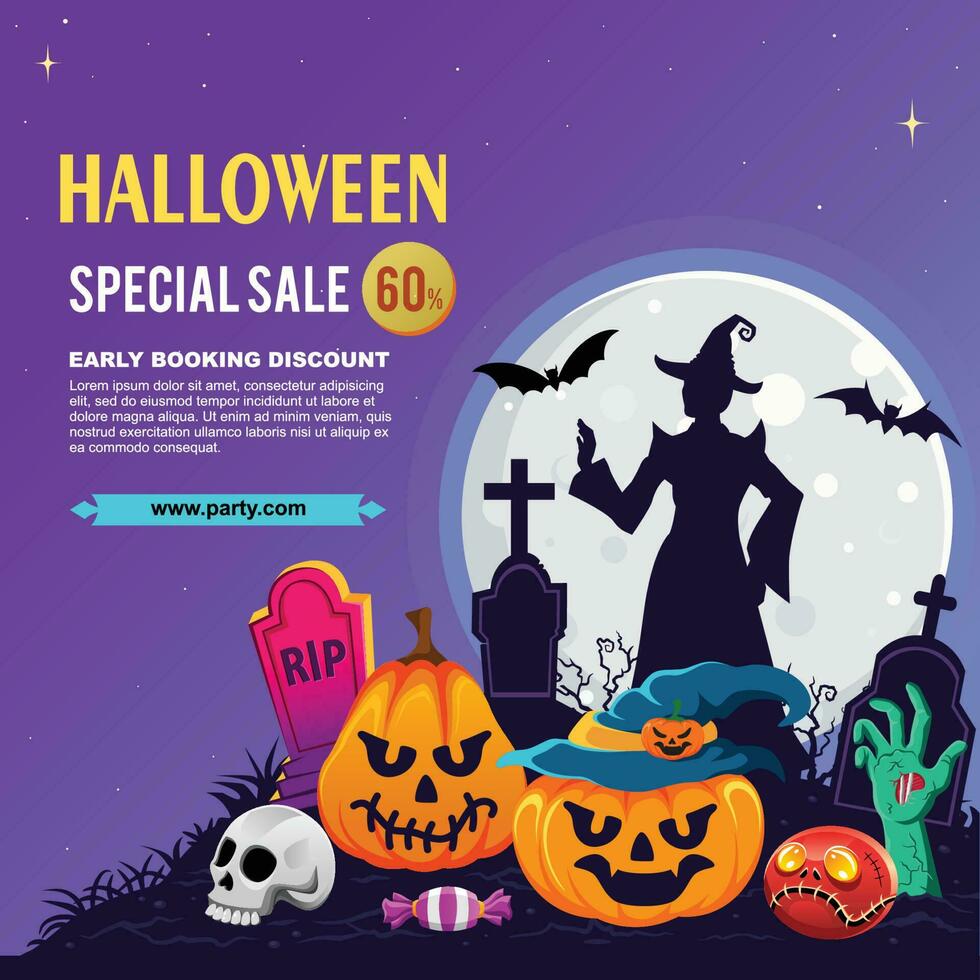 Halloween spooky cartoon illustration. Halloween Graphic design vector