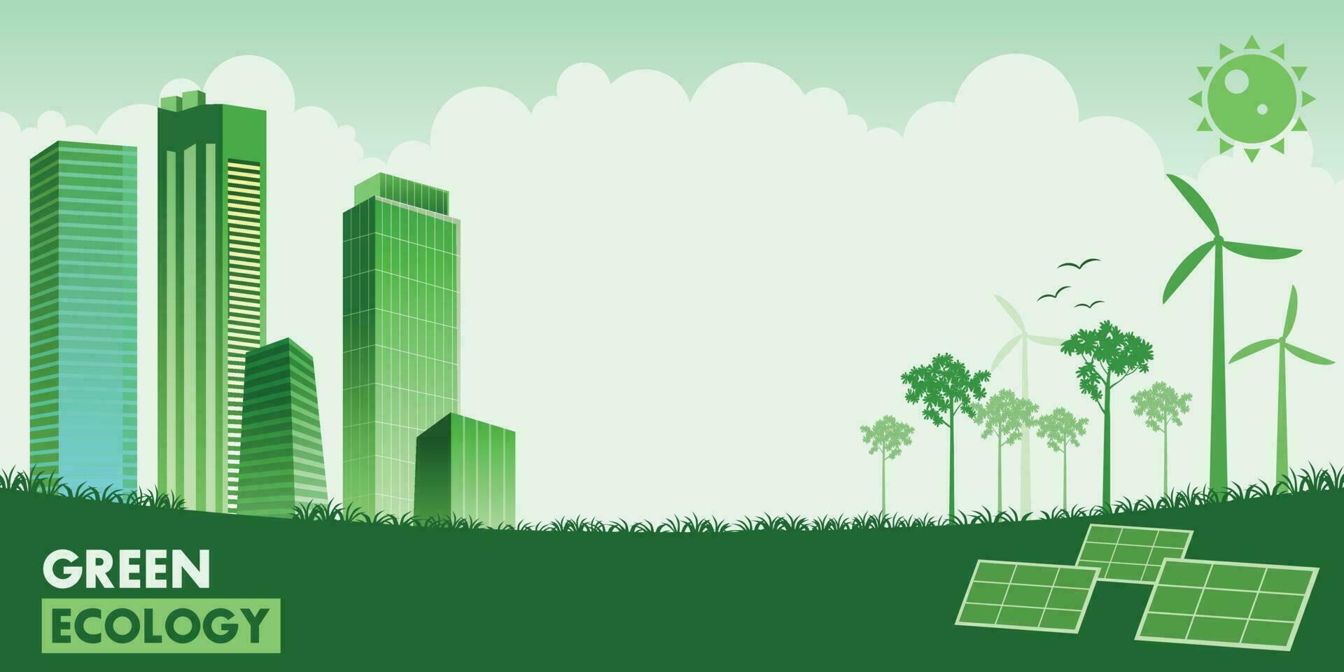 verde ciudad ambiental concepto. Vamos verde salvar el mundo ilustración vector