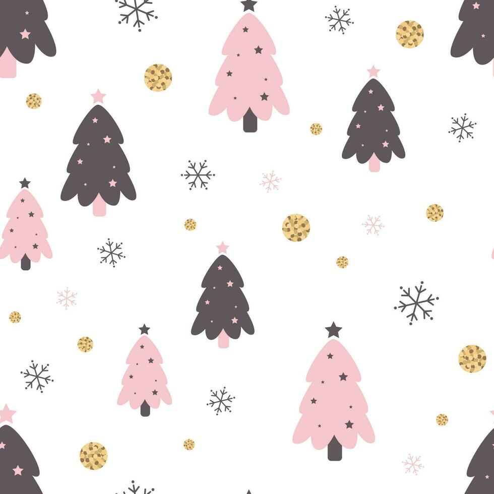 Christmas tree seamless pattern vector