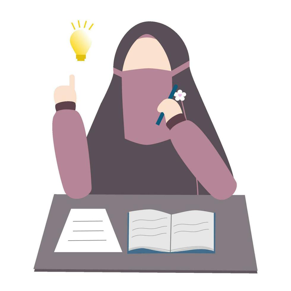 Muslimah Niqabis Study vector