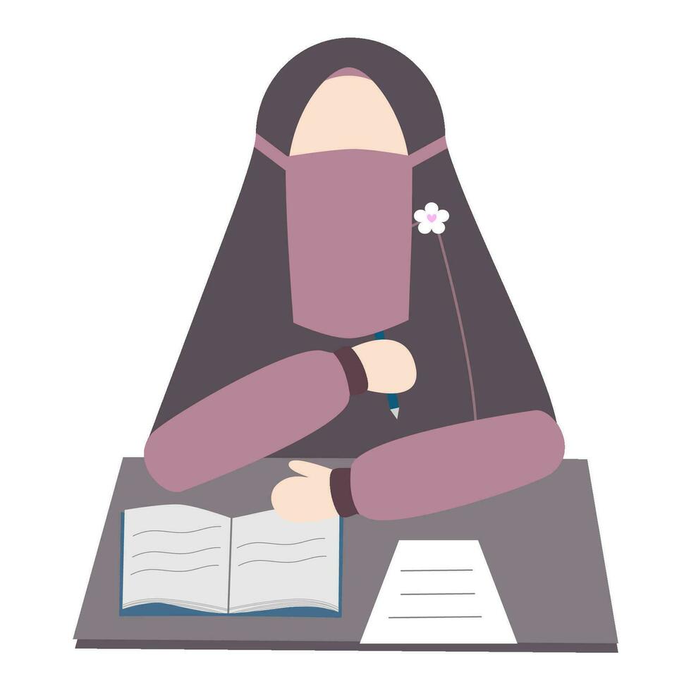 Muslimah Niqabis Study vector