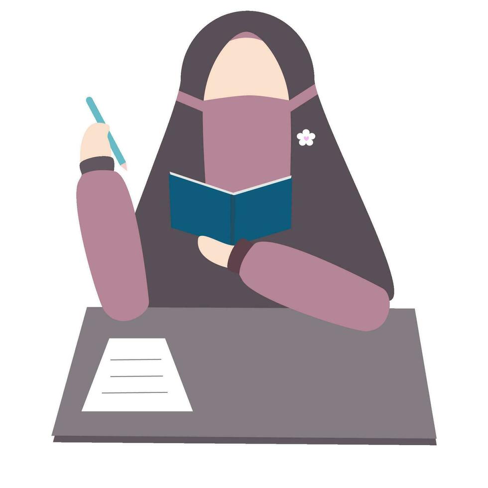 Muslimah Niqabis Study vector
