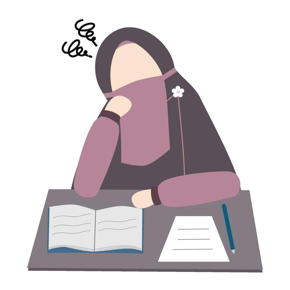 Muslimah Niqabis Study vector