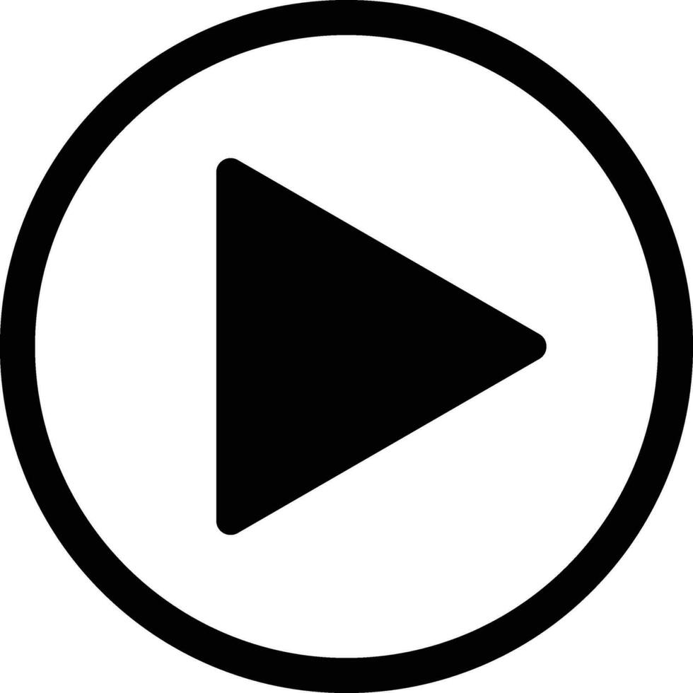 Video Play Button or Play Media Flat Icon for Apps and Websites vector