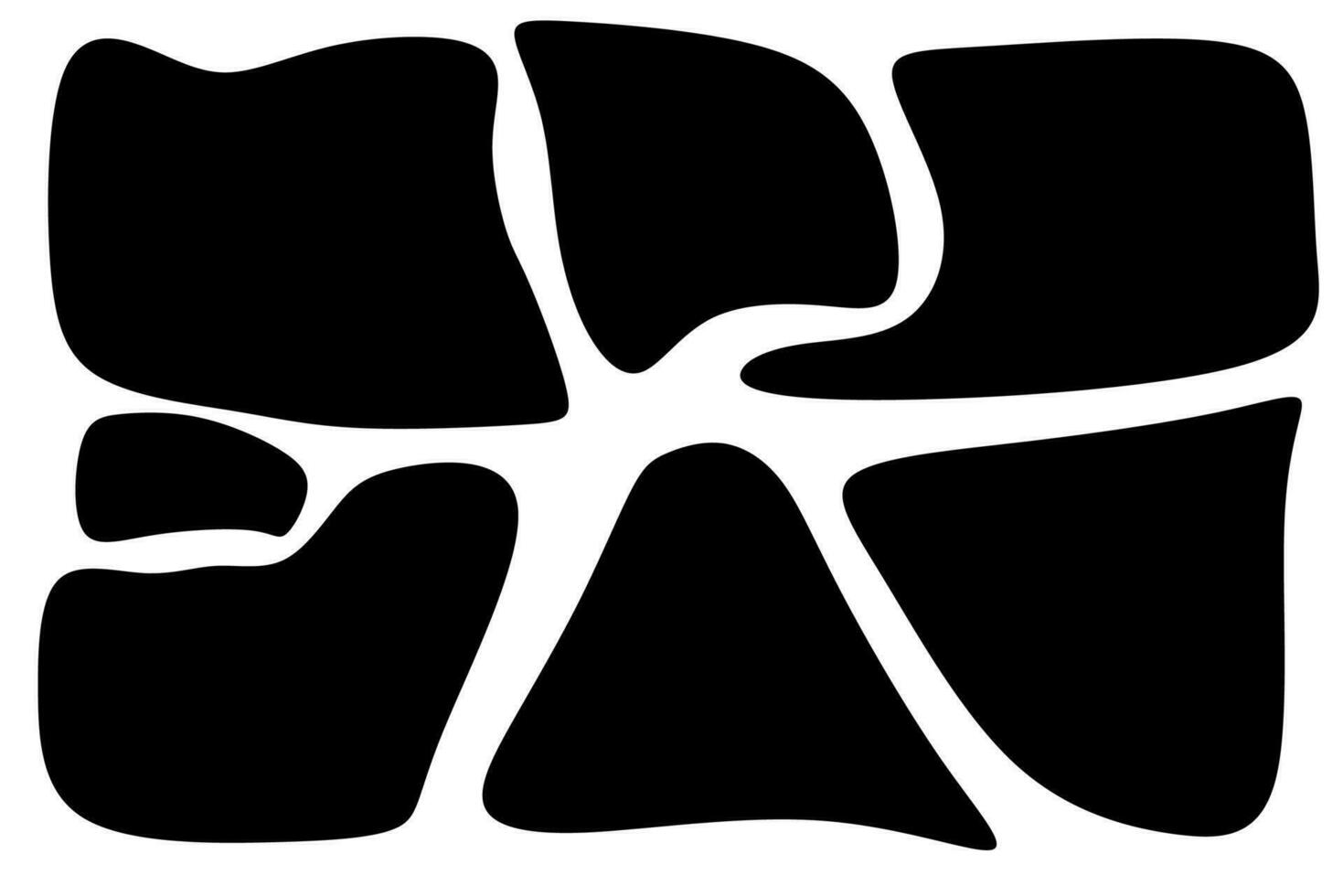 Random black blob shape set. Collection of liquid black blotch shapes. vector