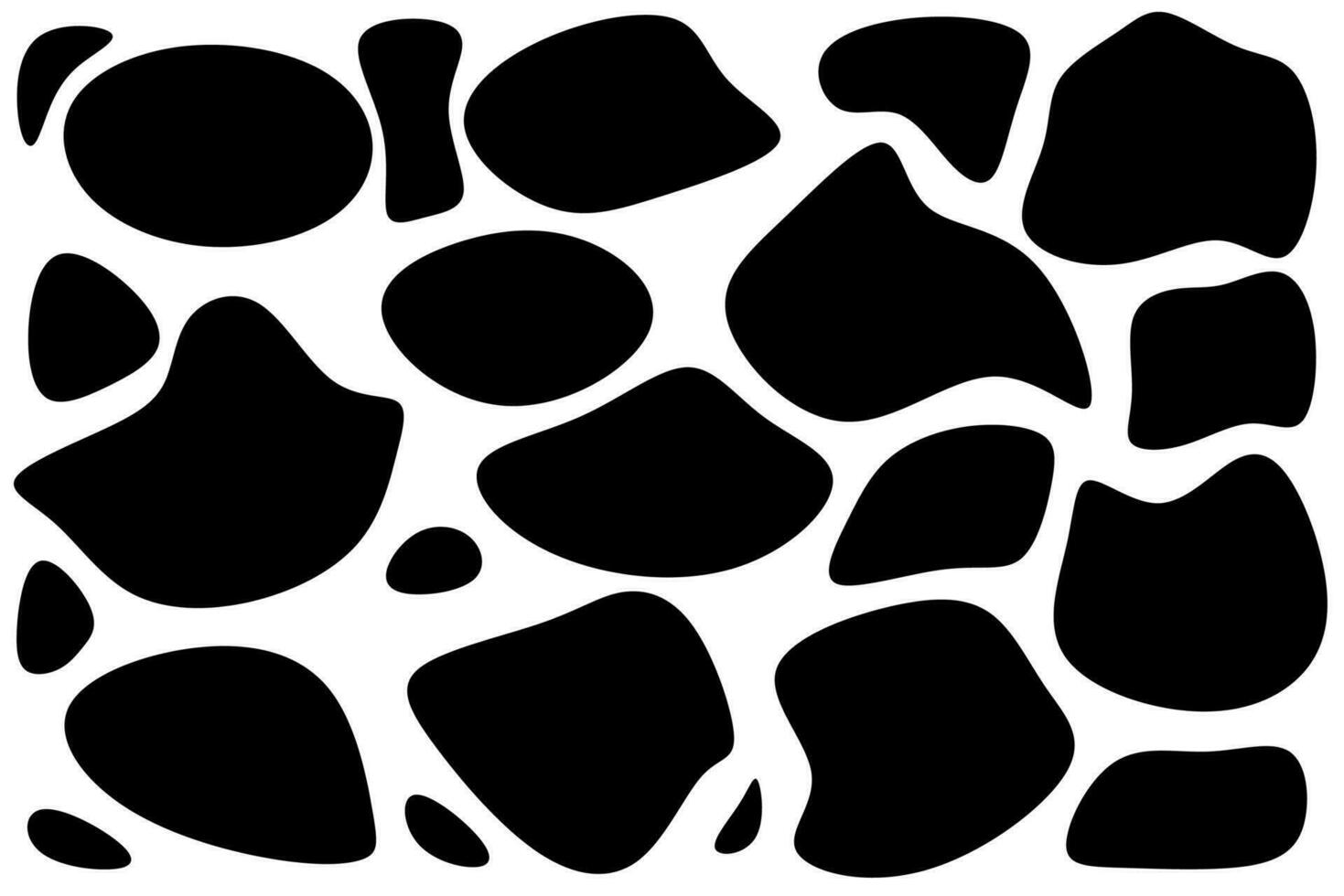 Random black blob shape set. Collection of liquid black blotch shapes. vector