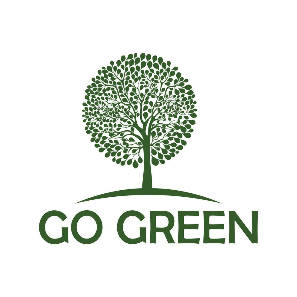 Tree life logo design vector. Go green logo template icon vector