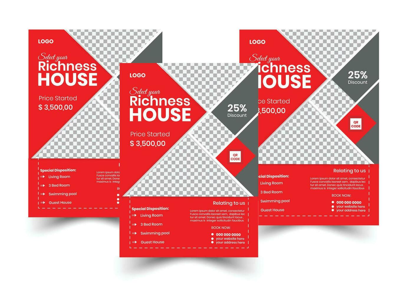 Real estate flyer design vector