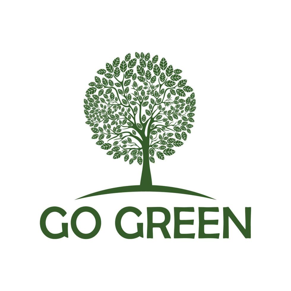Tree life logo design vector. Go green logo template icon vector