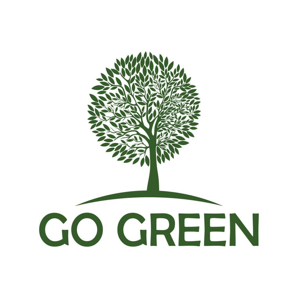 Tree life logo design vector. Go green logo template icon vector