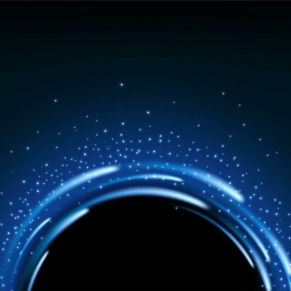 Half Round Blue Light Shiny with Sparkles, Suitable For Product Advertising, Product Design, and Other, Vector Illustration