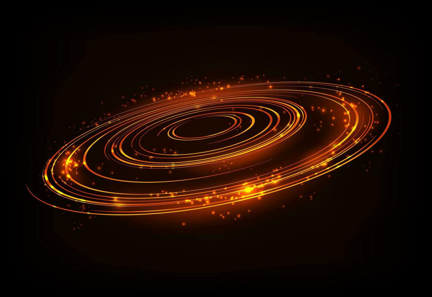 Rotating Orange Light Shiny with Sparkles, Suitable For Product Advertising, Product Design, and Other., Vector Illustration