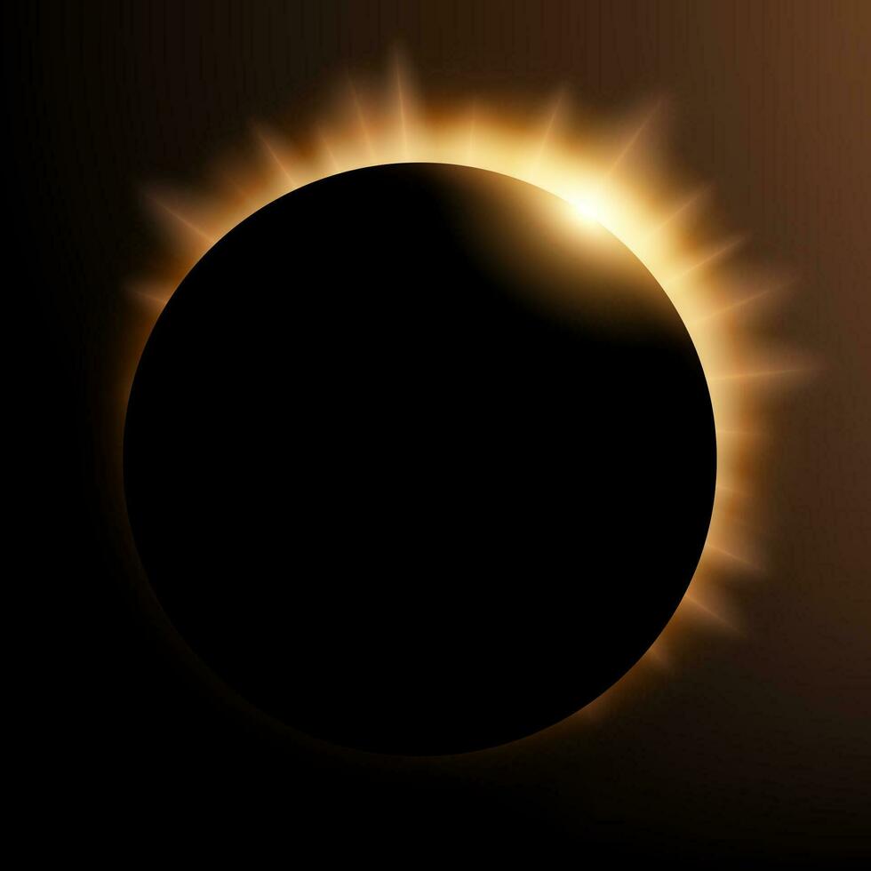 amarillo eclipse, adecuado para producto publicidad, natural eventos, horror concepto y otro, vector ilustración