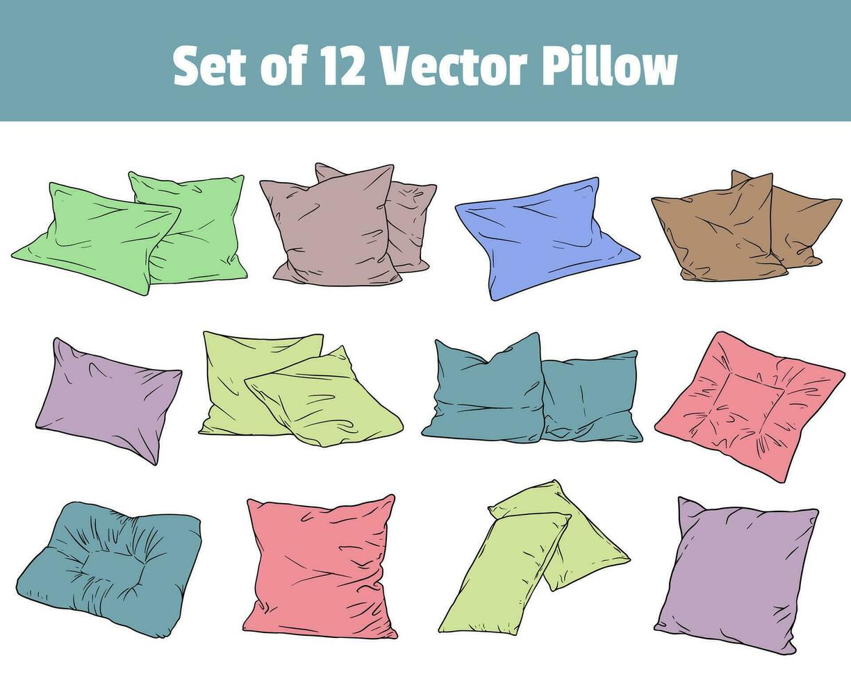 set of 12 Vector Pillow
