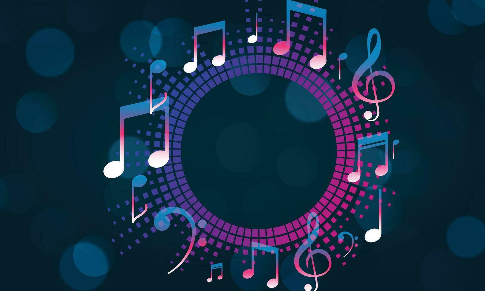 music design with circle design in colorful background vector