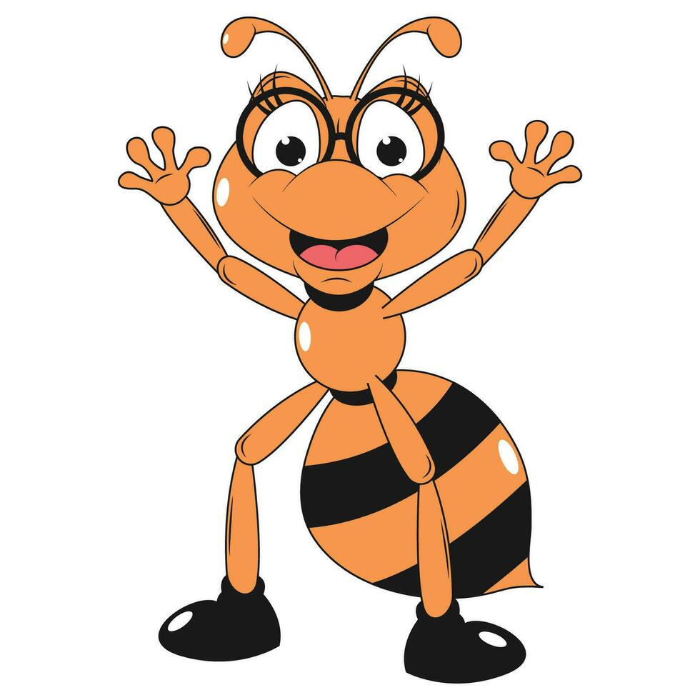 cute ant animal cartoon illustration vector