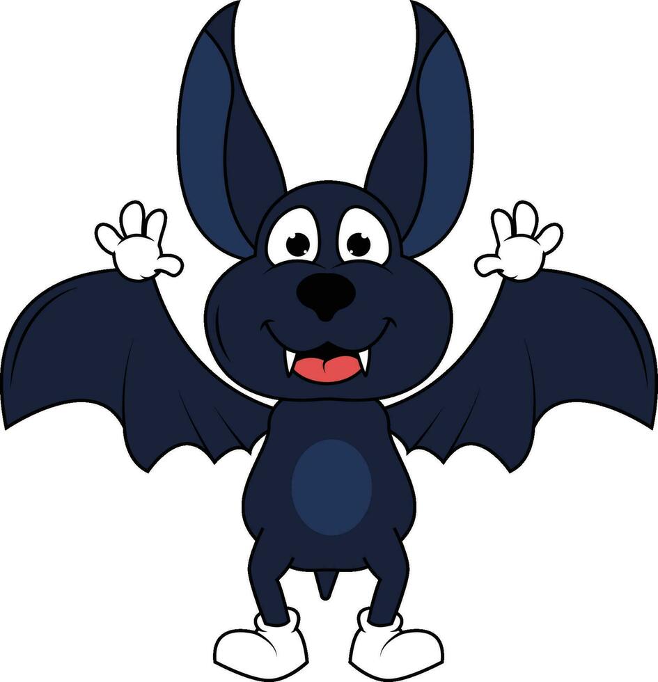 cute bat animal cartoon vector