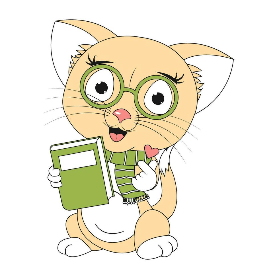 cute cat animal cartoon illustration vector