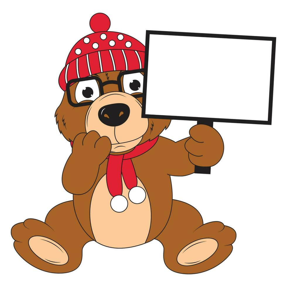 cute bear animal cartoon illustration vector