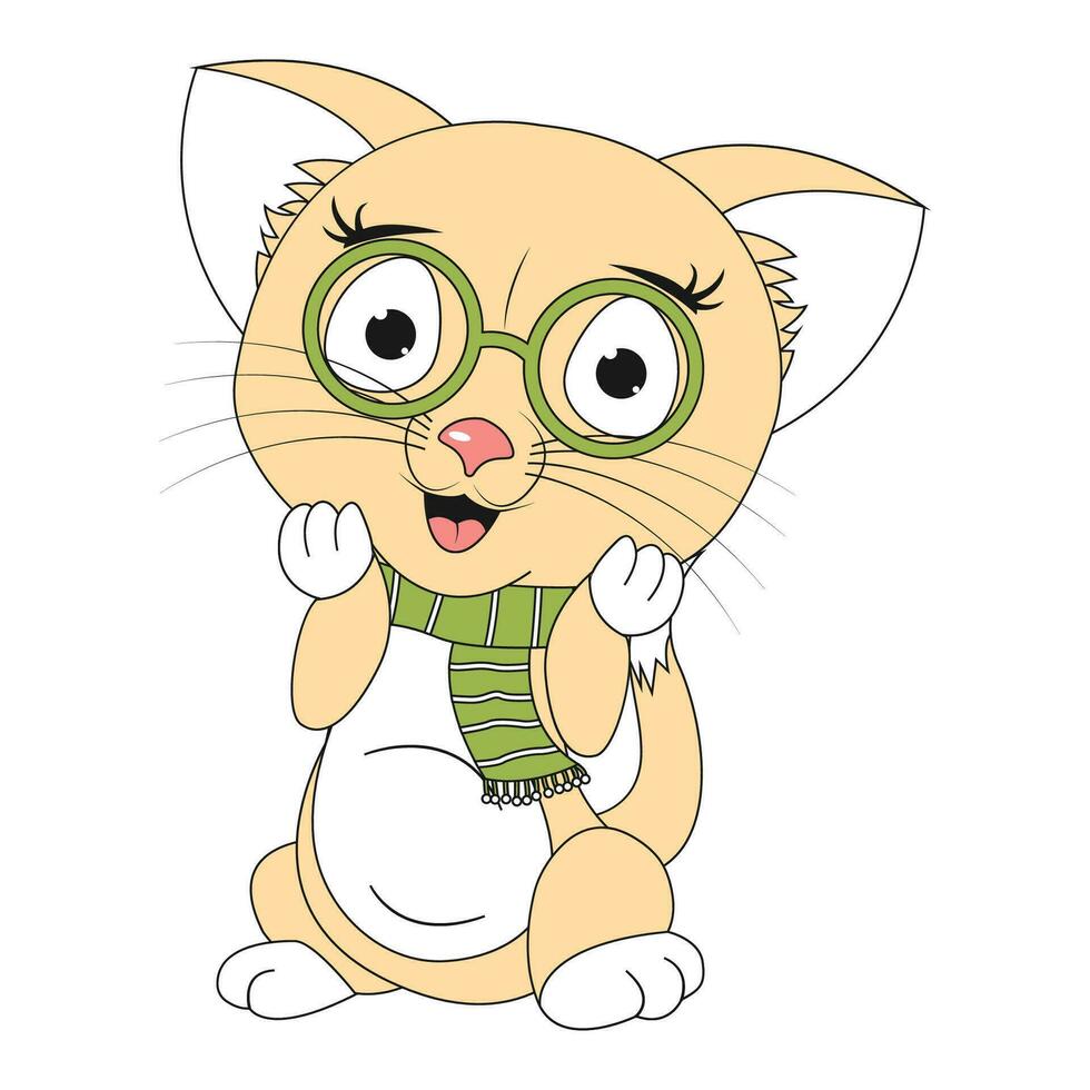 cute cat animal cartoon illustration vector