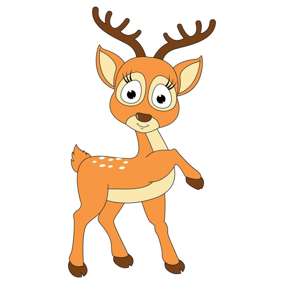 cute deer animal cartoon illustration vector