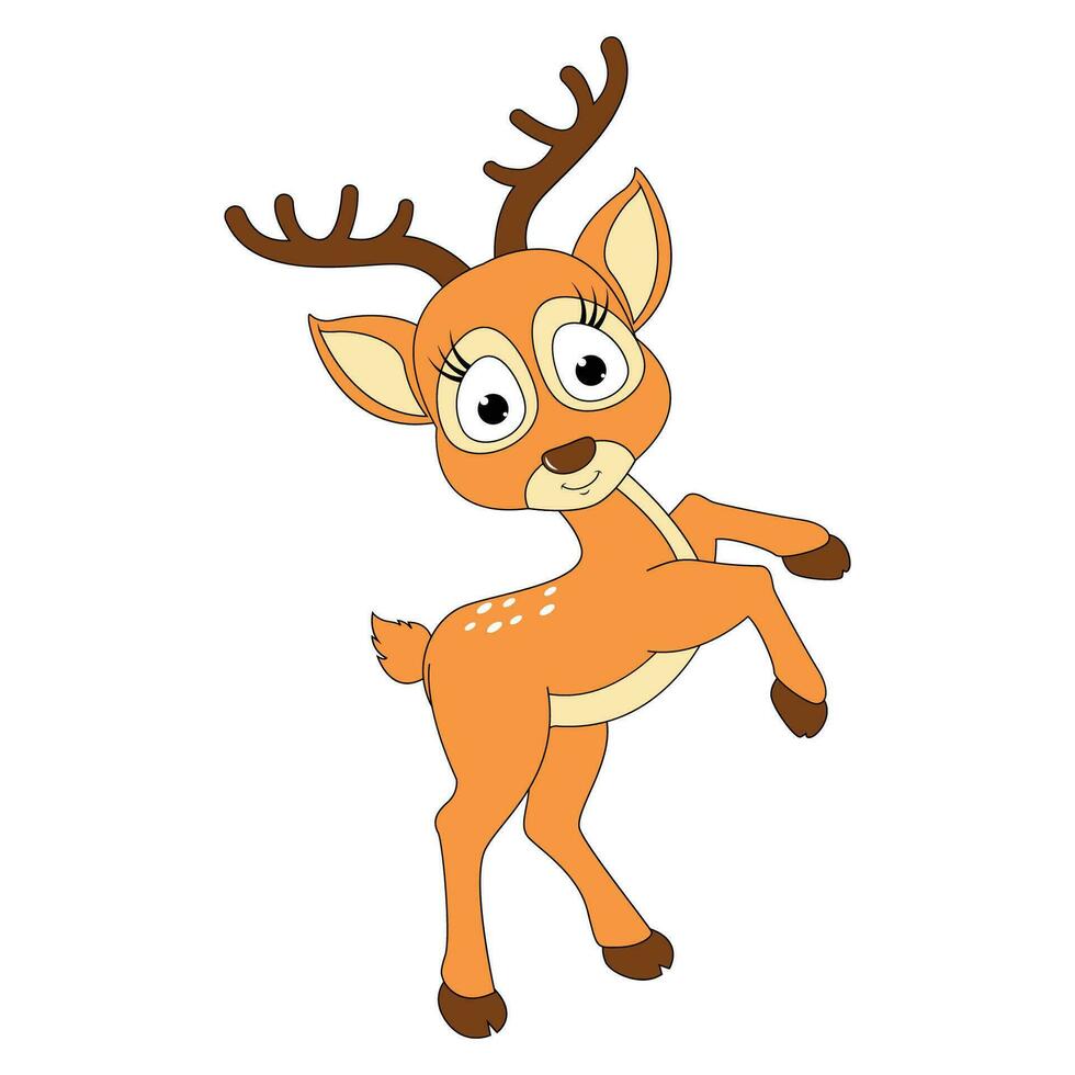 cute deer animal cartoon illustration vector