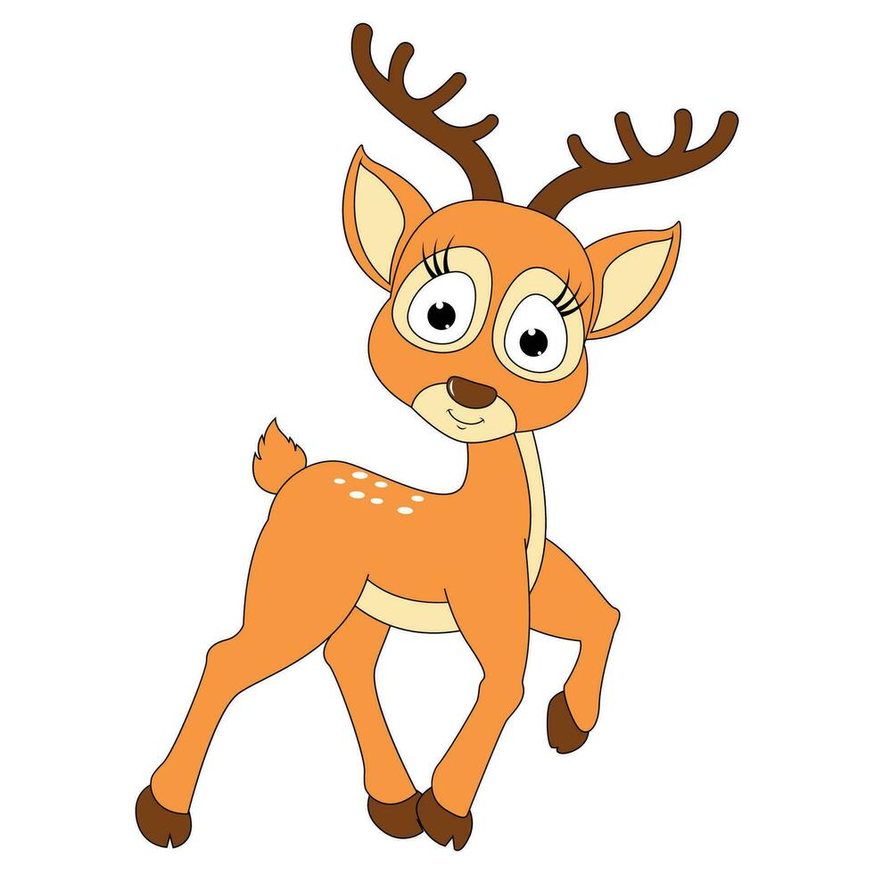 cute deer animal cartoon illustration vector