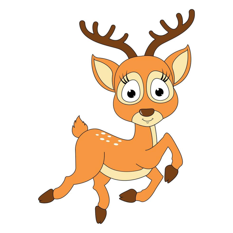 cute deer animal cartoon illustration vector