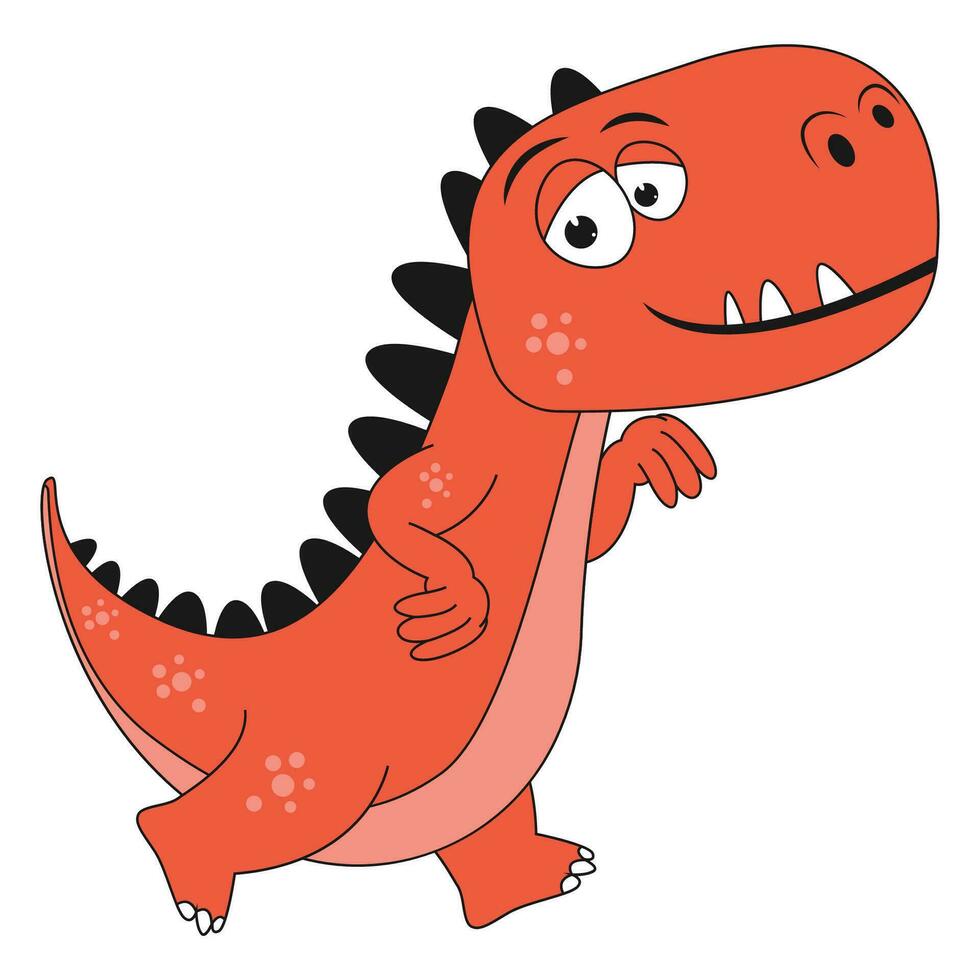 cute dinosaur animal cartoon illustration vector