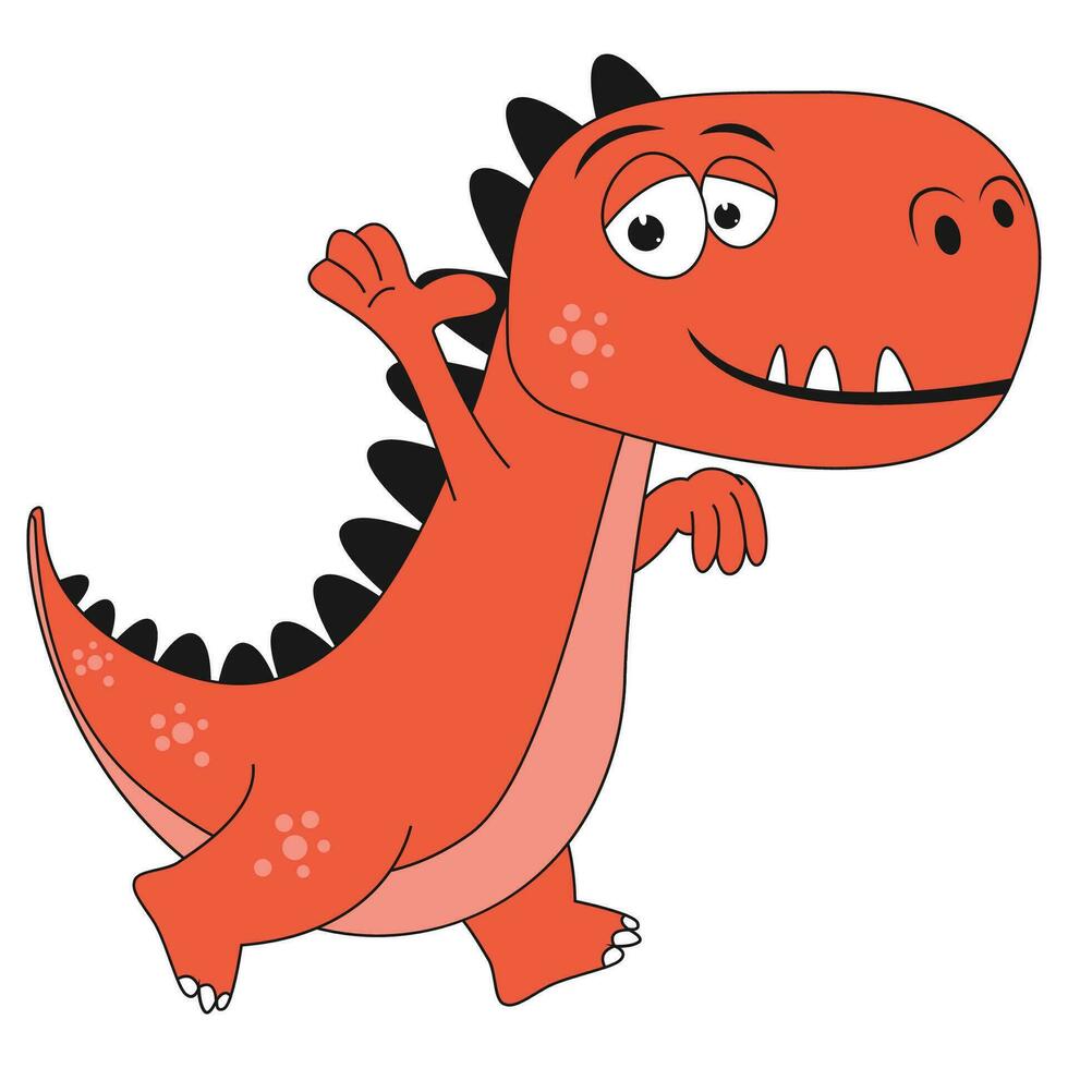 ejemplo lindo de la historieta del animal del dinosaurio vector