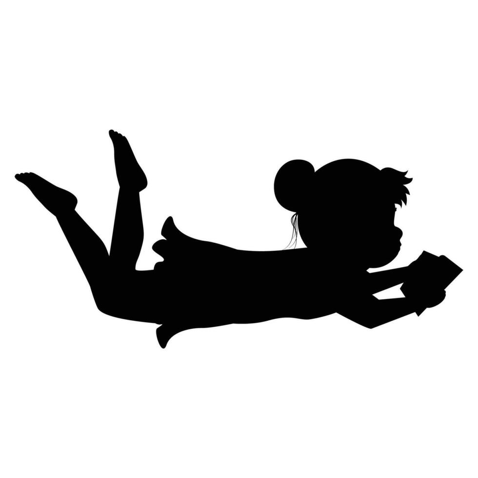 cute little girl silhouette vector