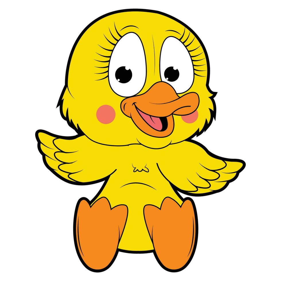 cute duck animal cartoon illustration vector