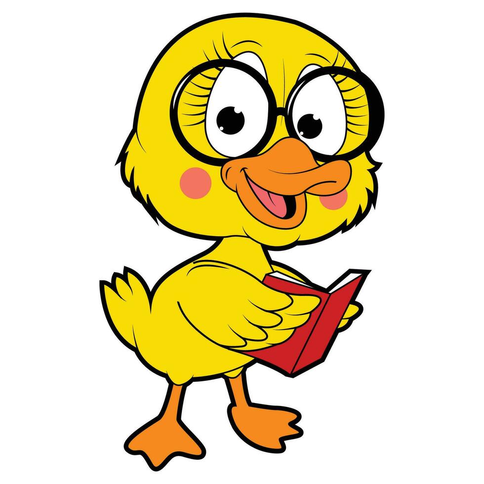 cute duck animal cartoon illustration vector