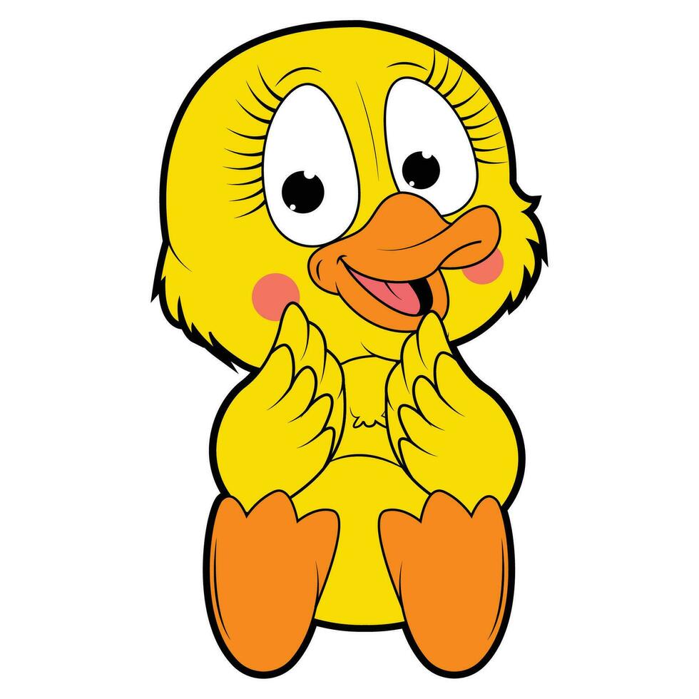 cute duck animal cartoon illustration vector