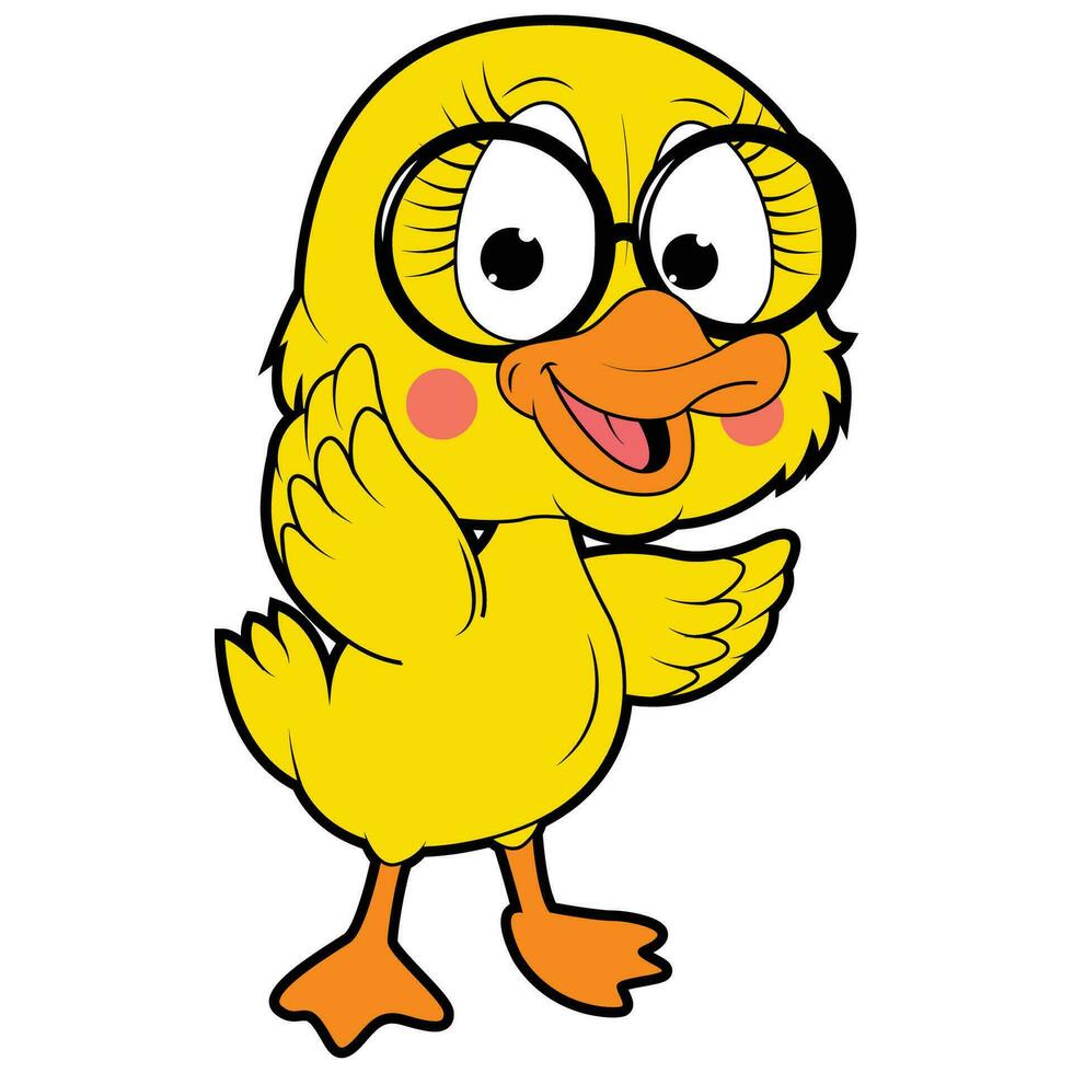 cute duck animal cartoon illustration vector