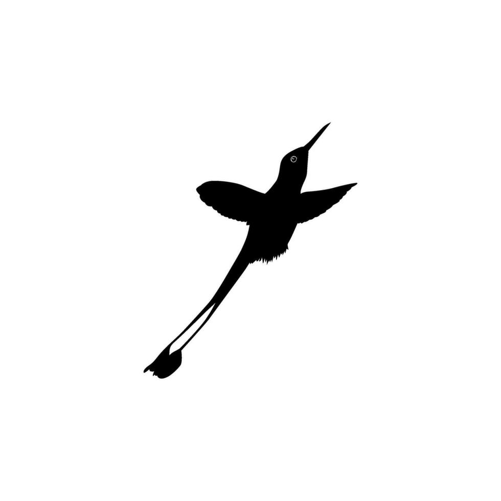 Flying Hummingbird Silhouette, can use Art Illustration, Website, Logo Gram, Pictogram or Graphic Design Element. Vector Illustration