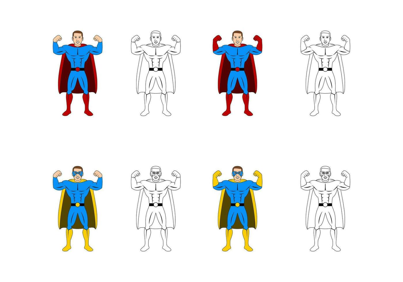 ilustración de diseño de dibujos animados de personaje de superhéroe vector