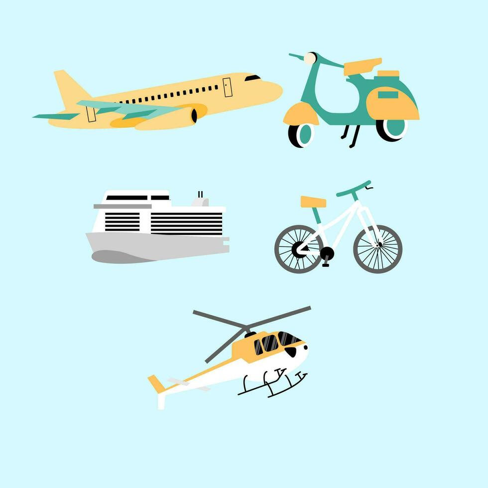 Set Of Transportation Flat Illustration vector