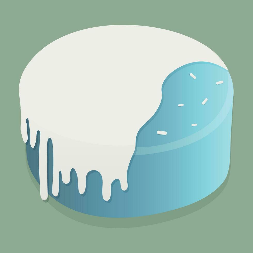 pastel vector ilustración. el pastel es azul con un blanco vidriado relleno