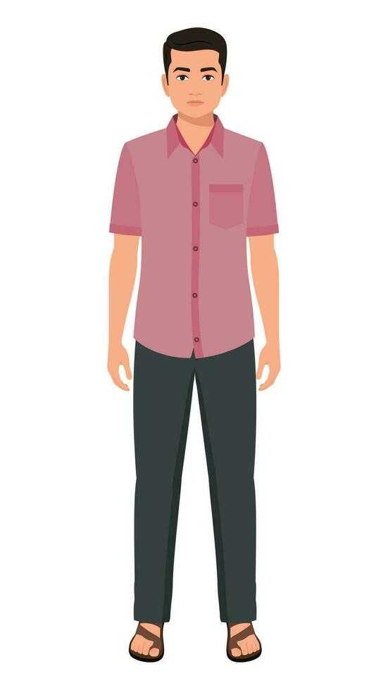 indio pueblo hombre frente ver personaje ilustración para animación vector