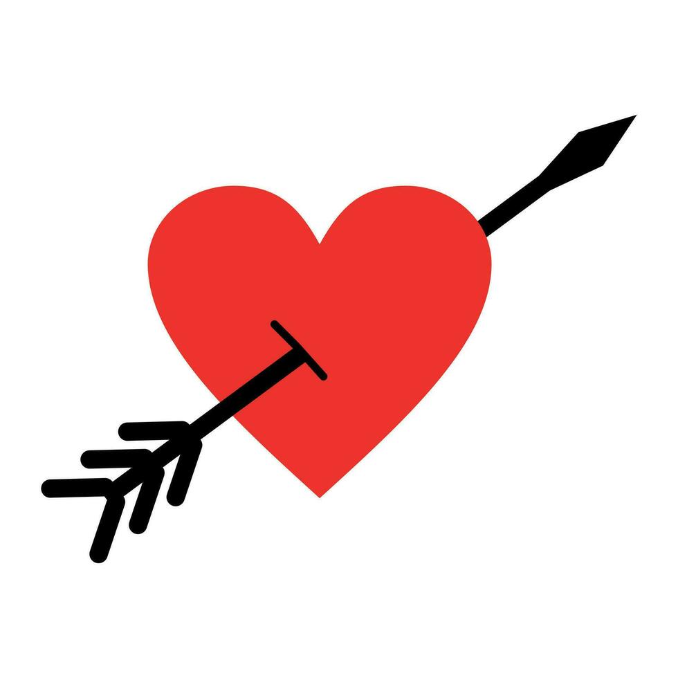 vector love, love pierced by an arrow