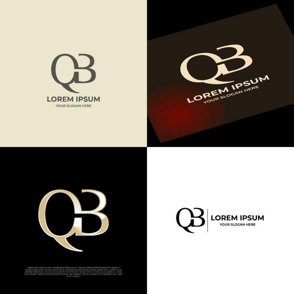 QB Initial Modern Luxury Logo Template for Business vector