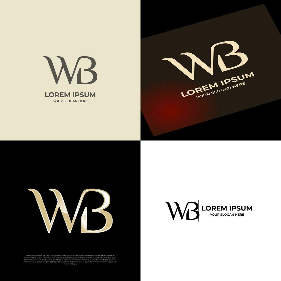 WB Initial Modern Luxury Logo Template for Business vector